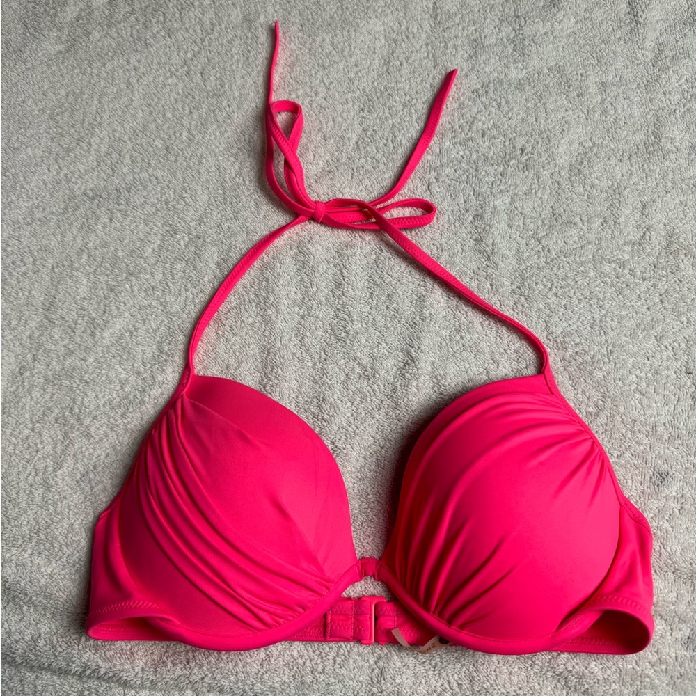 Vibrant Pink Halter Bikini Top